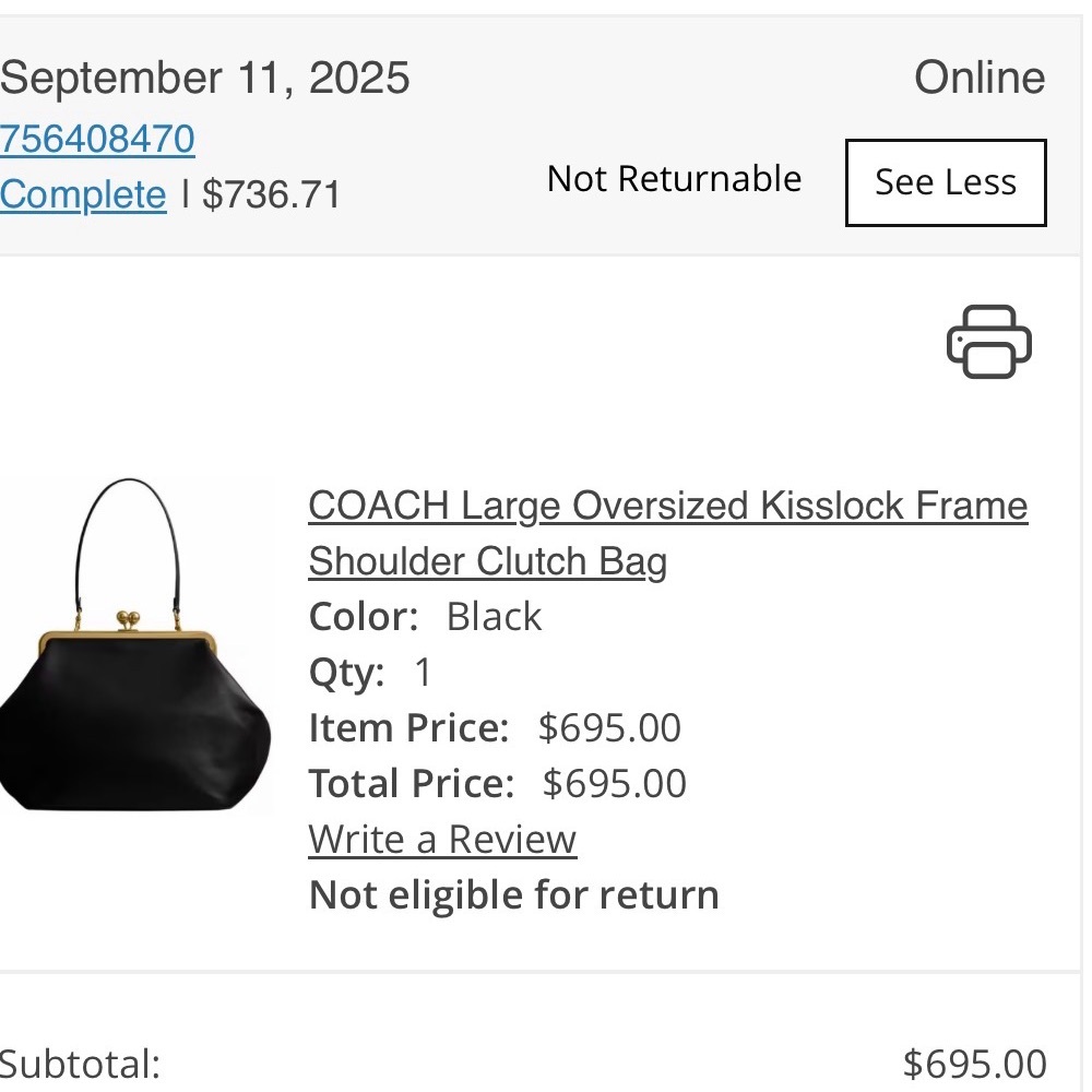 Coach Large oversized Kisslock Frame Bag - Picture 8 of 8